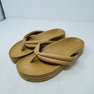Vince Tan Leather Platform Flip Flop Sandals Women’s Size 7.5